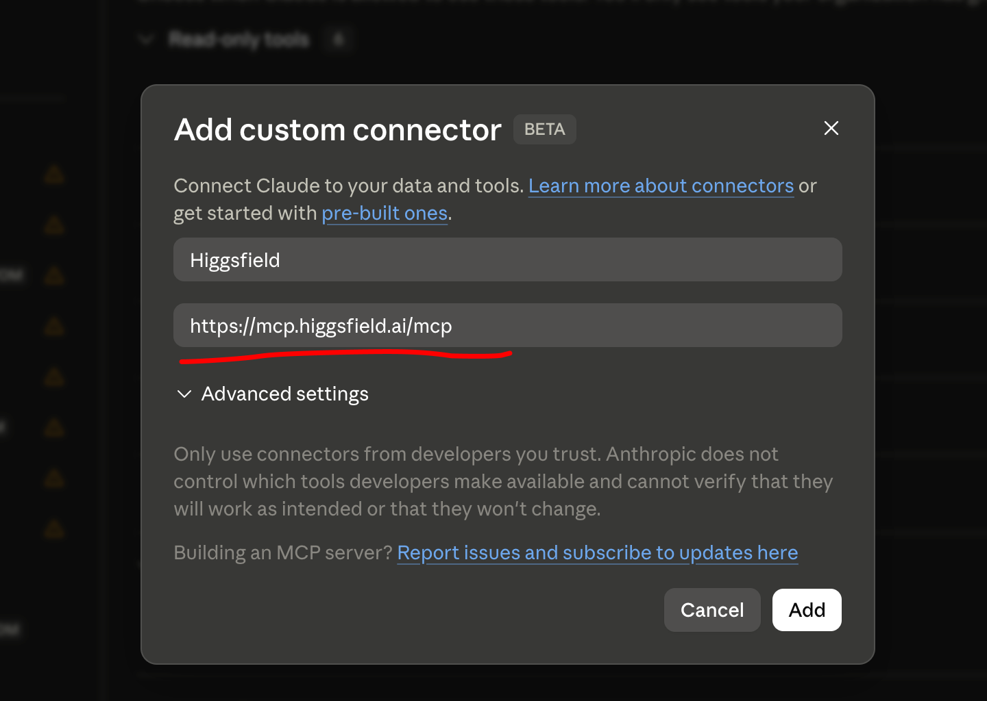 Higgsfield MCP setup walkthrough